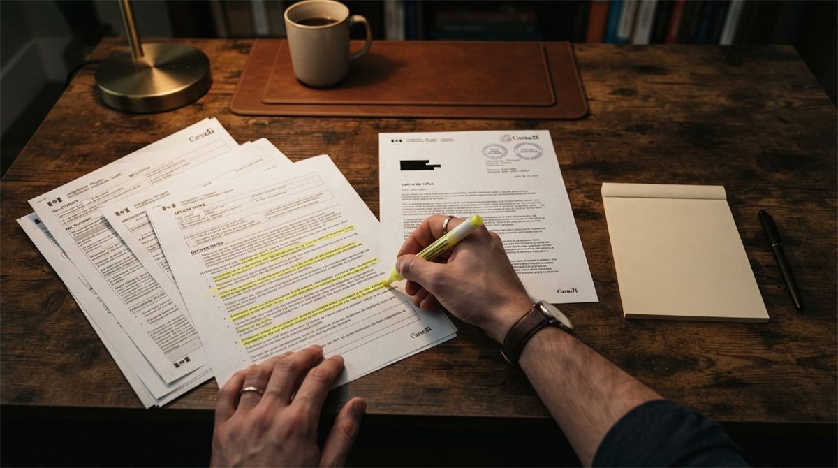 Des mains surlignent des passages dans les notes de l’agent (illustration)